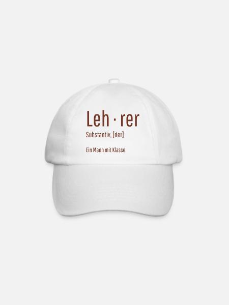 Lehrer Substantiv Definition Schule Geschenk - Baseballkappe - Weiß/Weiß