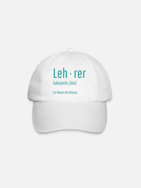 Lehrer Substantiv Definition Schule Geschenk - Baseballkappe - Weiß/Weiß