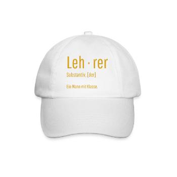 Lehrer Substantiv Definition Schule Geschenk - Baseballkappe - Weiß/Weiß - Vorne