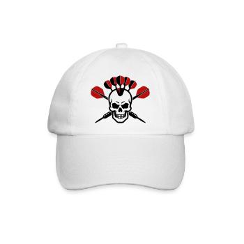 Totenkopf Dartpfeile Logo - Baseballkappe - Weiß/Weiß - Vorne