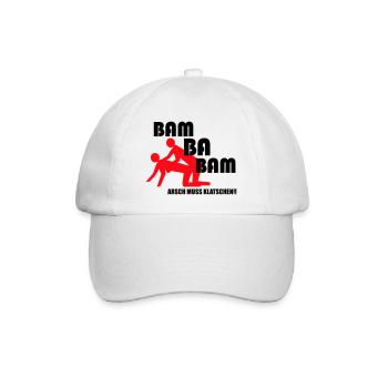Arsch muss klatschen Bam ba Bam - Baseballkappe - Weiß/Weiß - Vorne
