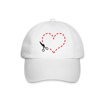 Herz - Baseballkappe - Weiß/Weiß - Vorne