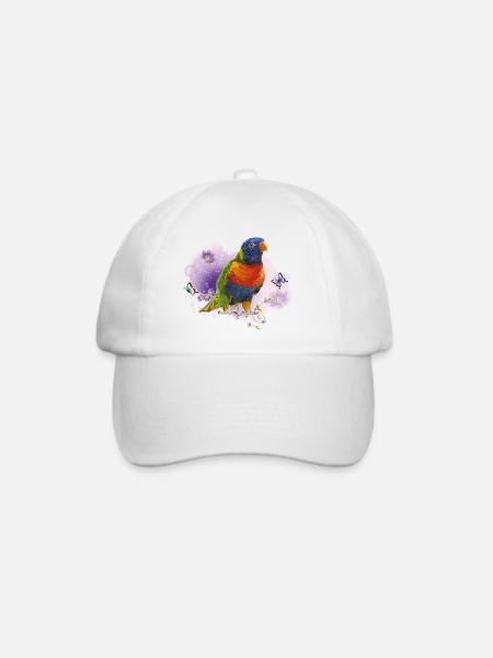 Regenbogen lori - Baseballkappe - Weiß/Weiß