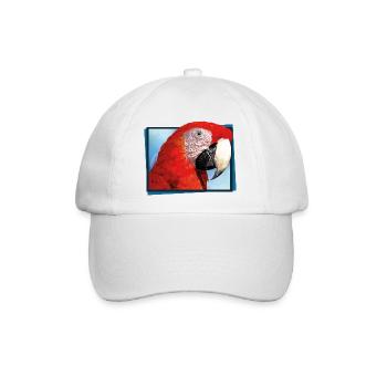 roter Ara - Baseballkappe - Weiß/Weiß - Vorne
