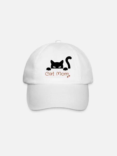 Cat Mom Lover - Kätzchen, das seine Familie hält - Baseballkappe - Weiß/Weiß