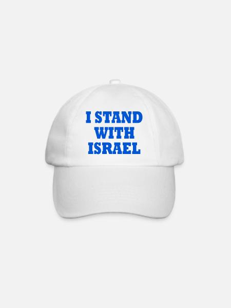 I Stand with israel - Baseballkappe - Weiß/Weiß