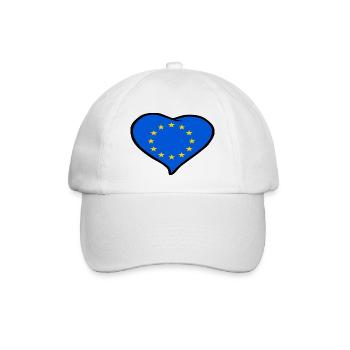 Europa herz Flagge - Baseballkappe - Weiß/Weiß - Vorne