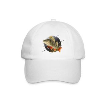 Barsch Angeln - Baseballkappe - Weiß/Weiß - Vorne
