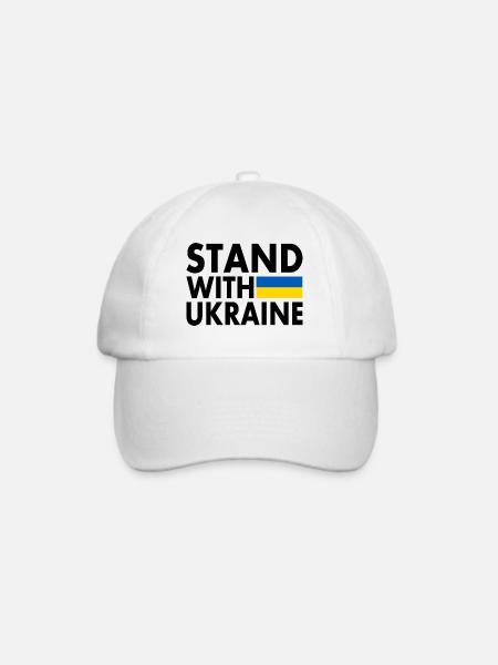 stand with ukraine - Baseballkappe - Weiß/Weiß