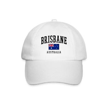 Brisbane - Australien Flagge - Baseballkappe - Weiß/Weiß - Vorne