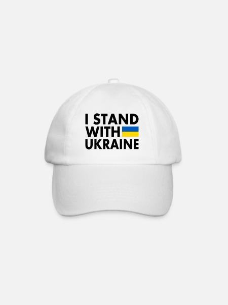 I stand with ukraine - Baseballkappe - Weiß/Weiß