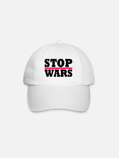 Stop wars - Baseballkappe - Weiß/Weiß