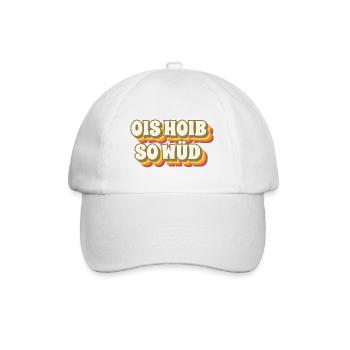 Retro Wienerisch Ois Hoib So Wüd Dialekt Spruch - Baseballkappe - Weiß/Weiß - Vorne