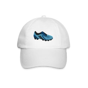 Fußballschuh bestickt - Baseballkappe - Weiß/Weiß - Vorne