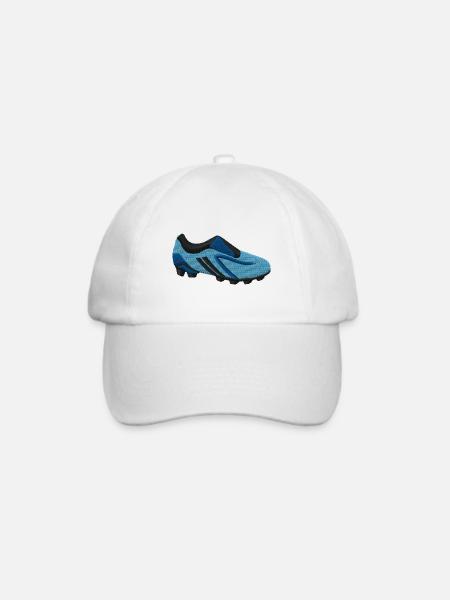 Fußballschuh bestickt - Baseballkappe - Weiß/Weiß