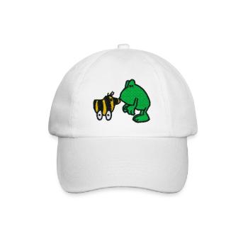 Janosch Frosch & Tigerente Kuss Stick - Baseballkappe - Weiß/Weiß - Vorne