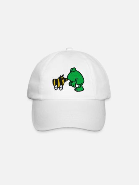 Janosch Frosch & Tigerente Kuss Stick - Baseballkappe - Weiß/Weiß