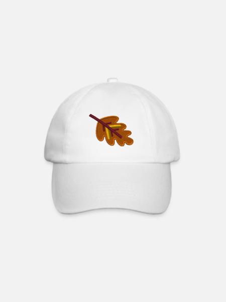 Eichenblatt bestickt - Baseballkappe - Weiß/Weiß