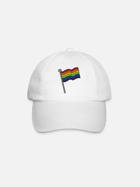 Rainbowflag - Baseballkappe - Weiß/Weiß