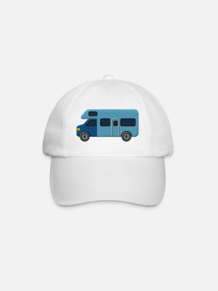 Camper bestickt - Baseballkappe - Weiß/Weiß
