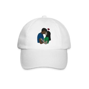Gemischte Paar küssen - Baseballkappe - Weiß/Weiß - Vorne