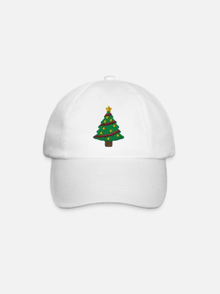 Weihnachtsbaum bestickt - Baseballkappe - Weiß/Weiß