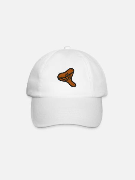 Austernpilz orange bestickt - Baseballkappe - Weiß/Weiß