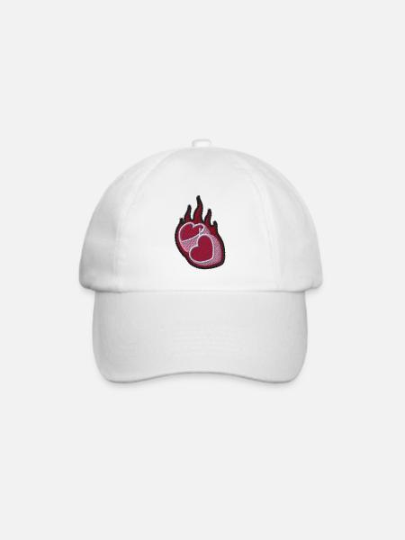 Brennende Herzen - Baseballkappe - Weiß/Weiß