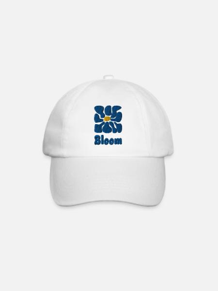 Grafische Blume Bloom bestickt - Baseballkappe - Weiß/Weiß