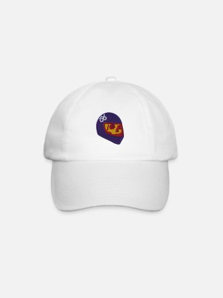 Schädel mit Helm - Baseballkappe - Weiß/Weiß
