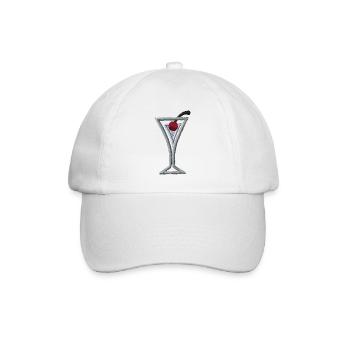 Cherry Martini bestickt - Baseballkappe - Weiß/Weiß - Vorne