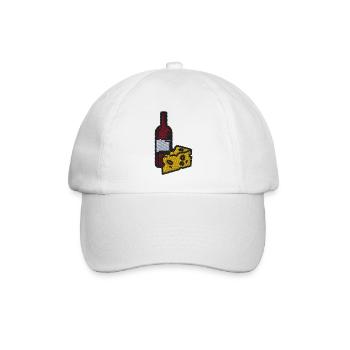 Wein und Käse - Baseballkappe - Weiß/Weiß - Vorne