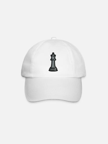 Schachfigur bestickt - Baseballkappe - Weiß/Weiß