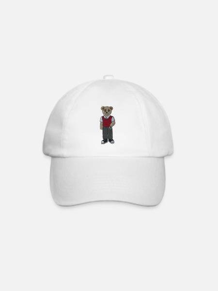 Teddybär 10 - Baseballkappe - Weiß/Weiß