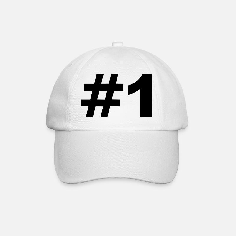 Nummer 1 - Baseballkappe - Weiß/Weiß