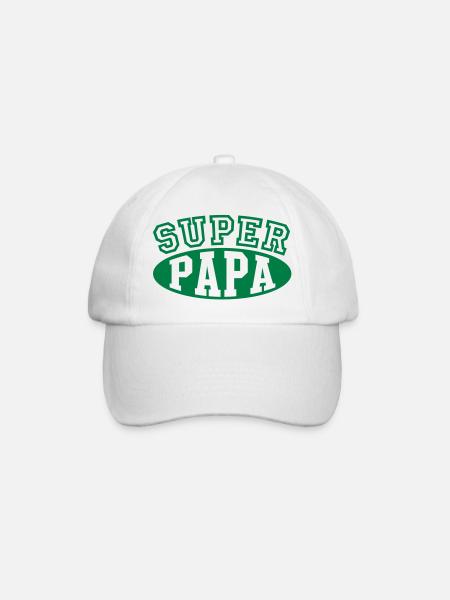 Super Papa - Baseball Cap - white/white