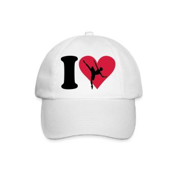 I love Ballett - Baseballkappe - Weiß/Weiß - Vorne
