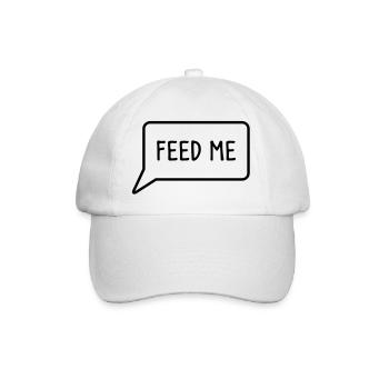 FEED ME Sprechblase nach unten - Baseballkappe - Weiß/Weiß - Vorne