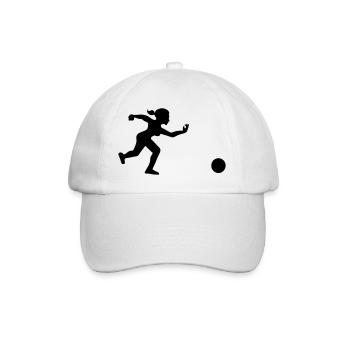 bowling player throws her ball - Baseball Cap - white/white - Front