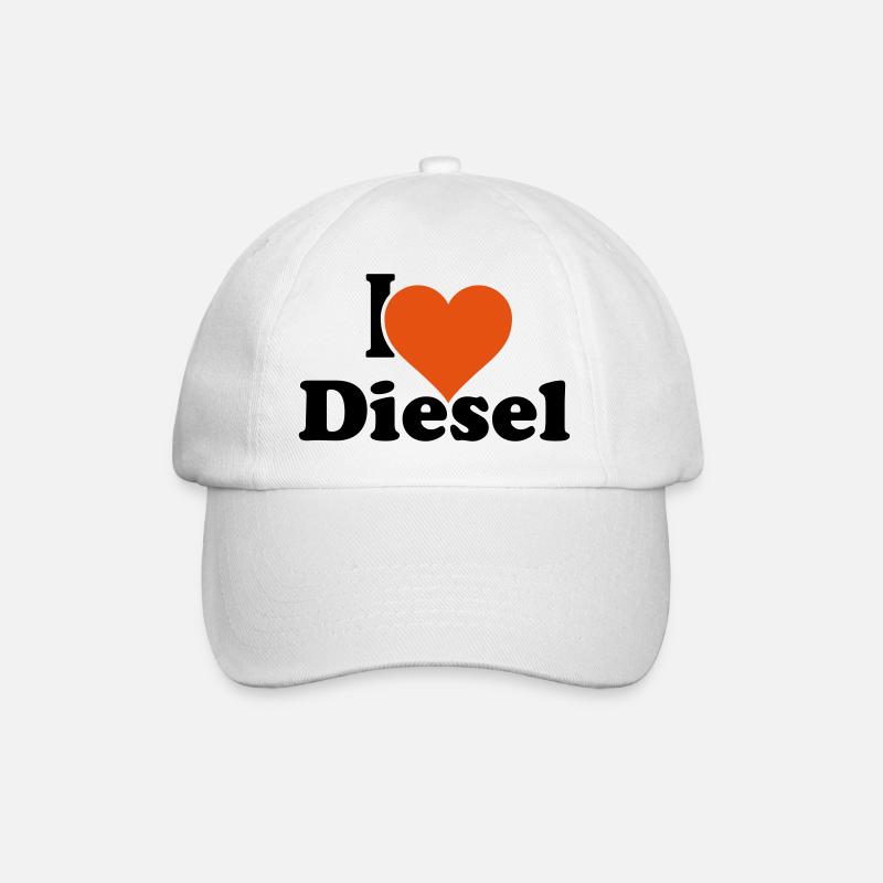 I LOVE Diesel - Baseballkappe - Weiß/Weiß