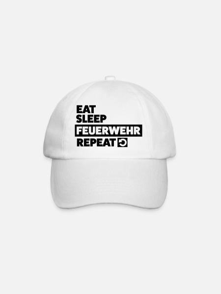Eat sleep Feuerwehr Repeat Freiwillige Feuerwehr - Baseballkappe - Weiß/Weiß