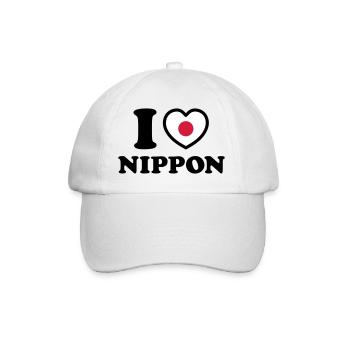 I HEART [LOVE] NIPPON - Baseball Cap - white/white - Front