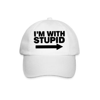 im with stupid - Baseball Cap - white/white - Front