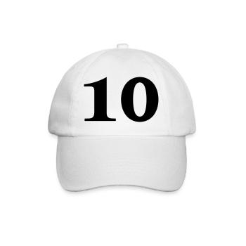 Zahl 10 - Baseball Cap - white/white - Front