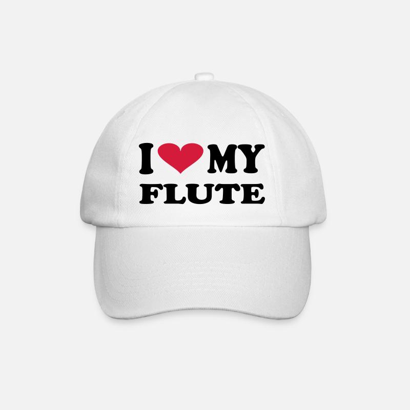 I Love my flute - Baseballkappe - Weiß/Weiß