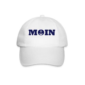 Moin Anker Gruß Norddeutschland Hamburg Küste Kiel - Baseballkappe - Weiß/Weiß - Vorne