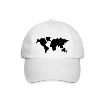 welt_karte__f1 - Baseballkappe - Weiß/Weiß - Vorne