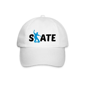 logo skate texte skateboard stunt trick conduire spas - Casquette classique - blanc/blanc - Devant