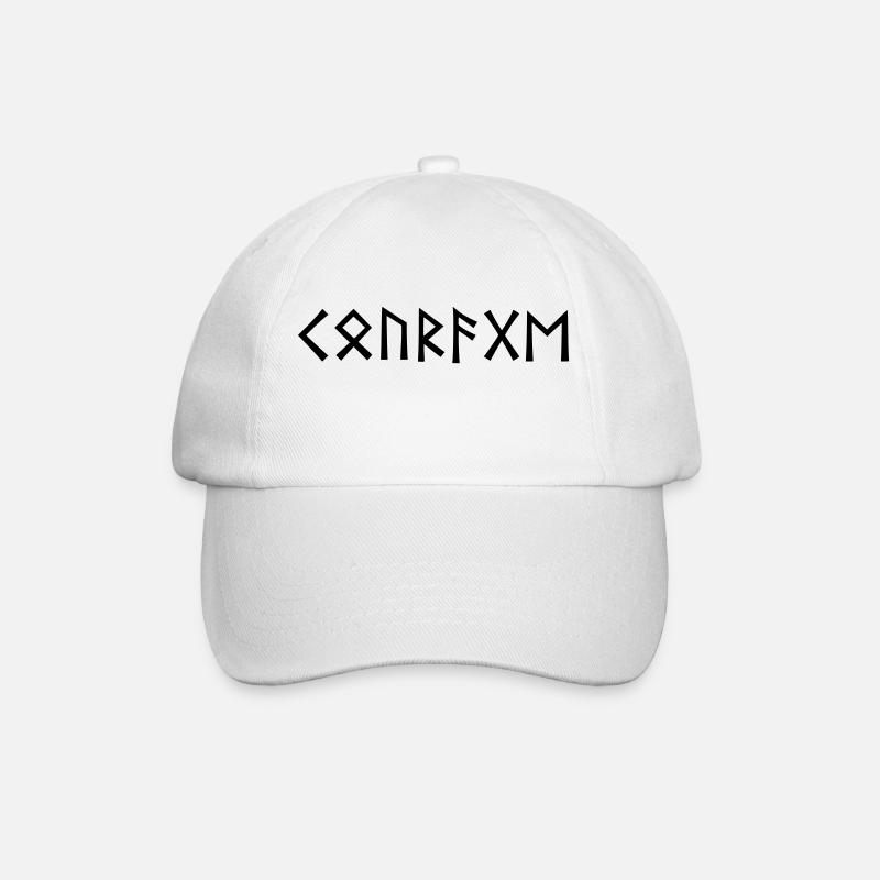 Courage - Viking runes - Baseball Cap - white/white