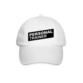 personal trainer black up - Baseball Cap - white/white - Front